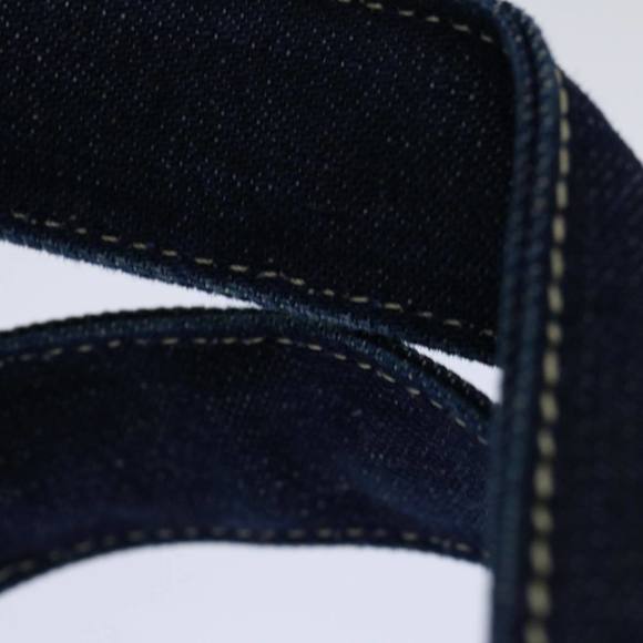 BURBERRY Nova Check Blue Label Hand Bag Denim Navy Beige Auth bs13210 - Picture 8 of 16